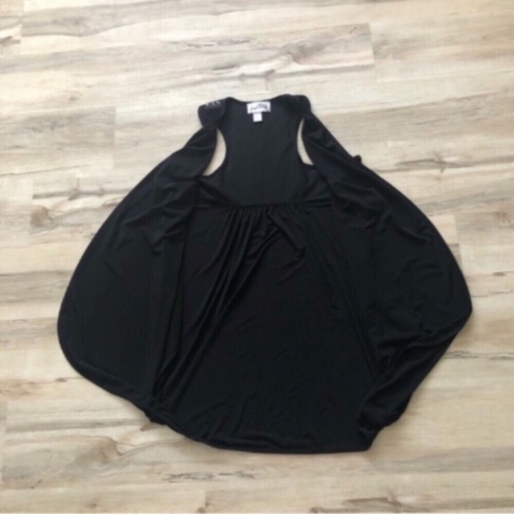 Joseph Ribkoff Sleeveless Open Front Black and Silver Women's Cardigan - Picture 4 of 7